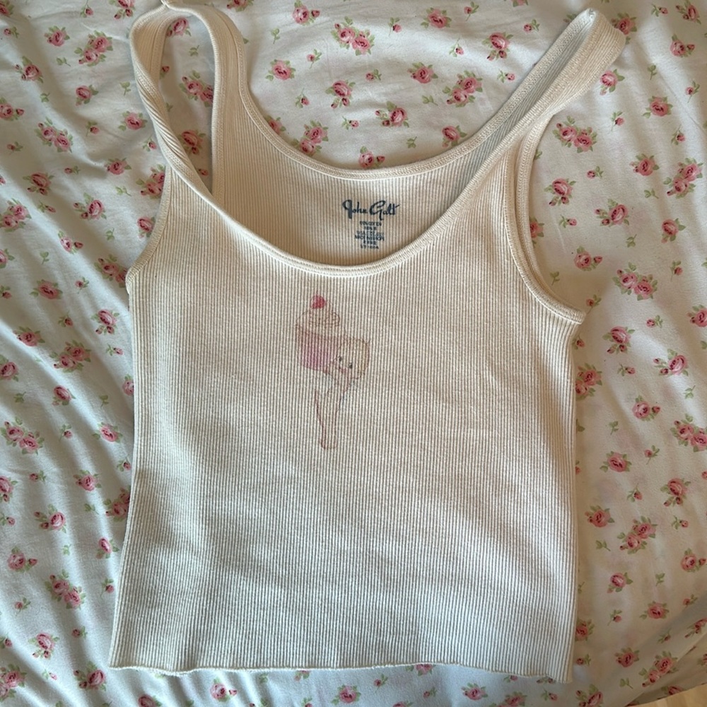 Brandy Melville/ John galt ribbed tank with angel figure